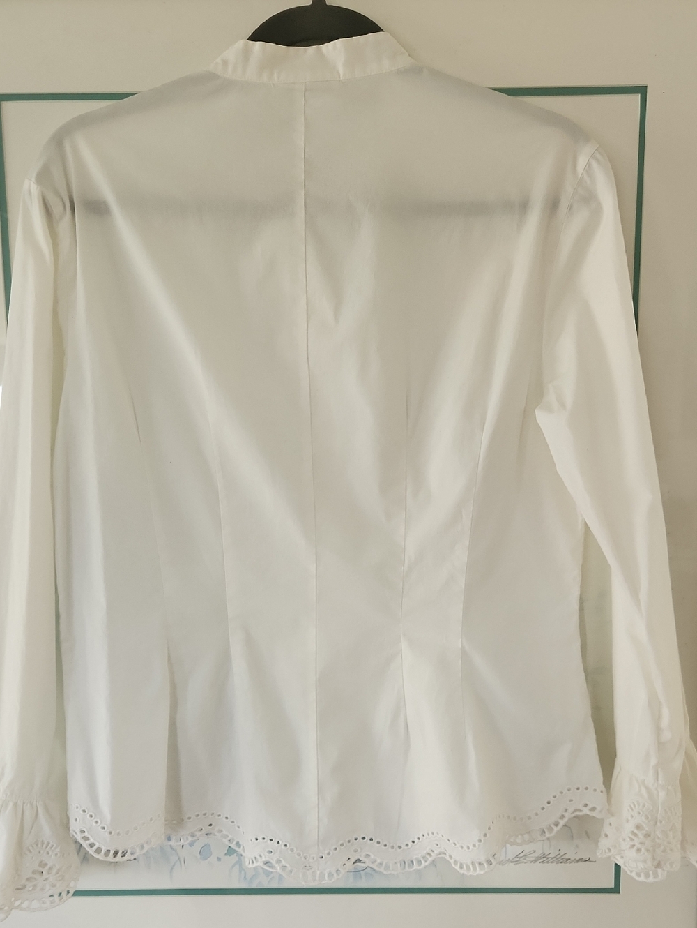Coldwater Creek White Cotton Eyelet Embroidered Lace Coastal Beachy Romantic - Picture 6 of 6